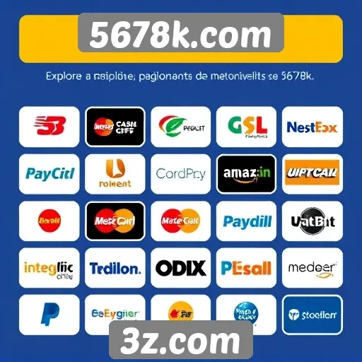 Diversidade de métodos de pagamento no 5678k.com